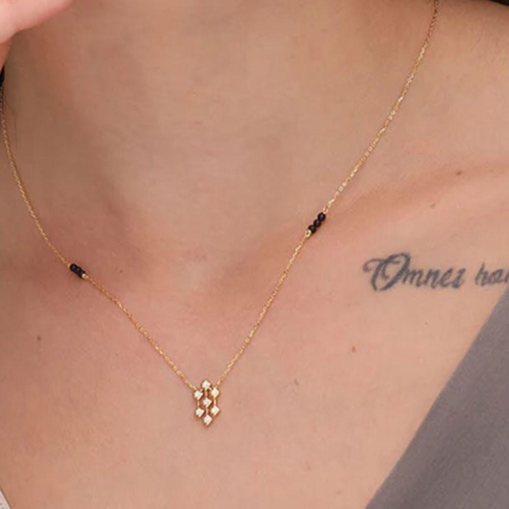 Padma Diamond Mangalsutra | BIS Hallmarked | 18k Gold Vermeil