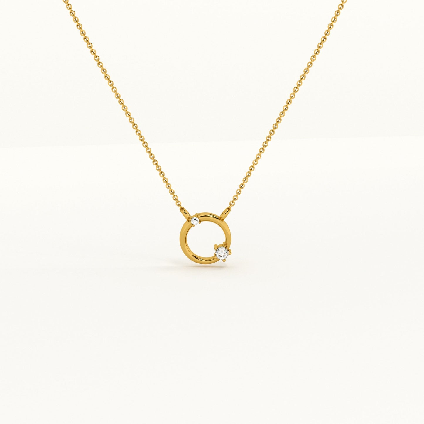 Enclosed Gem Lab Grown Diamond + Gold Vermeil Necklace