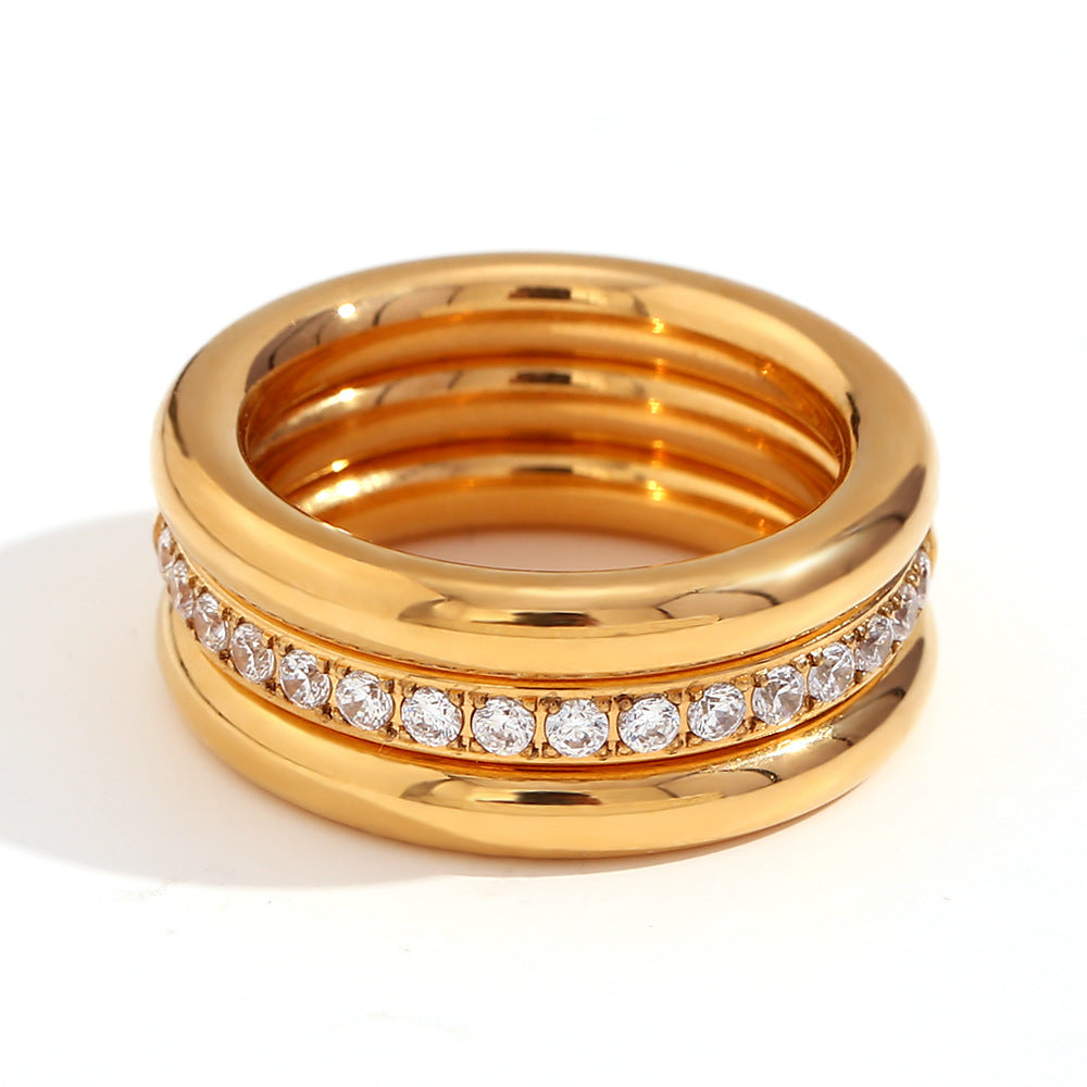 Shimmery Triple Ring