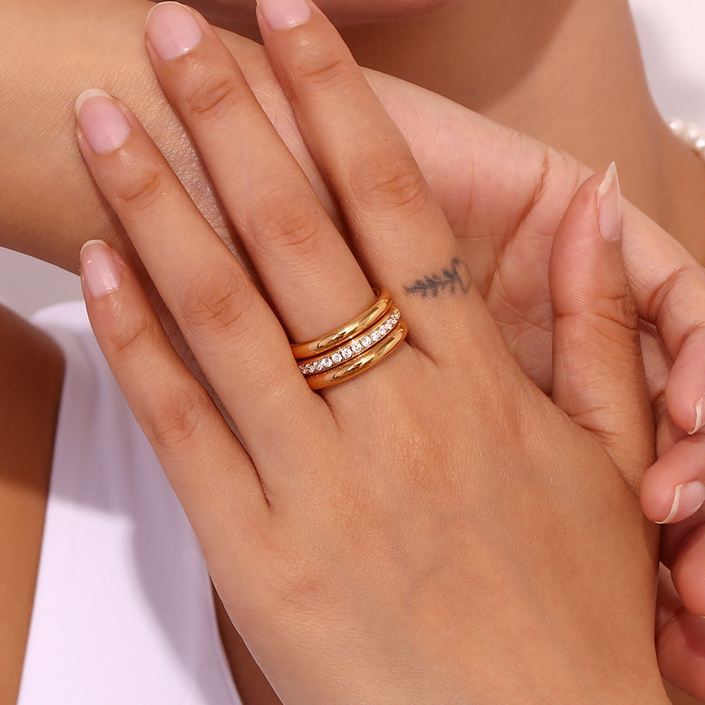 Shimmery Triple Ring
