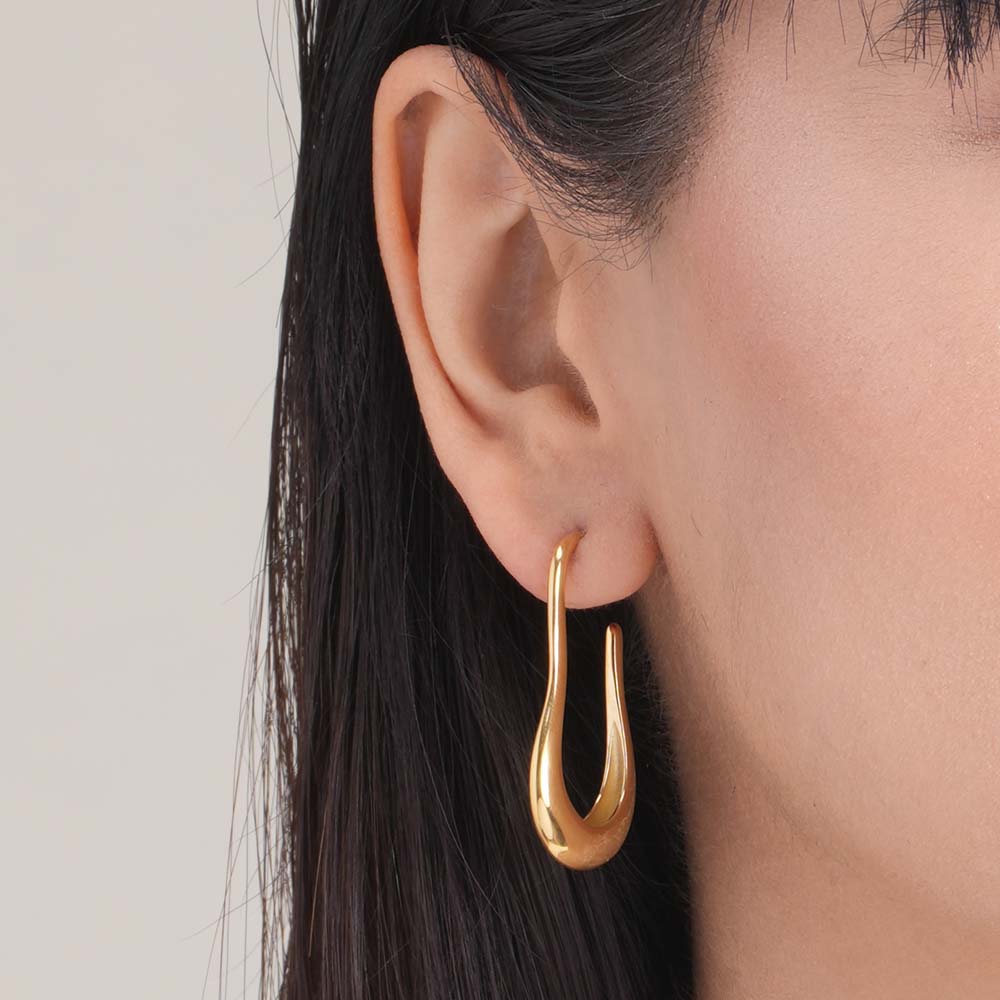 Lunar Curve Dangler Earrings