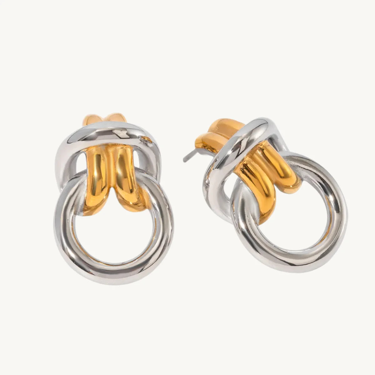 Knotted Gold Multicolored Stud Earring