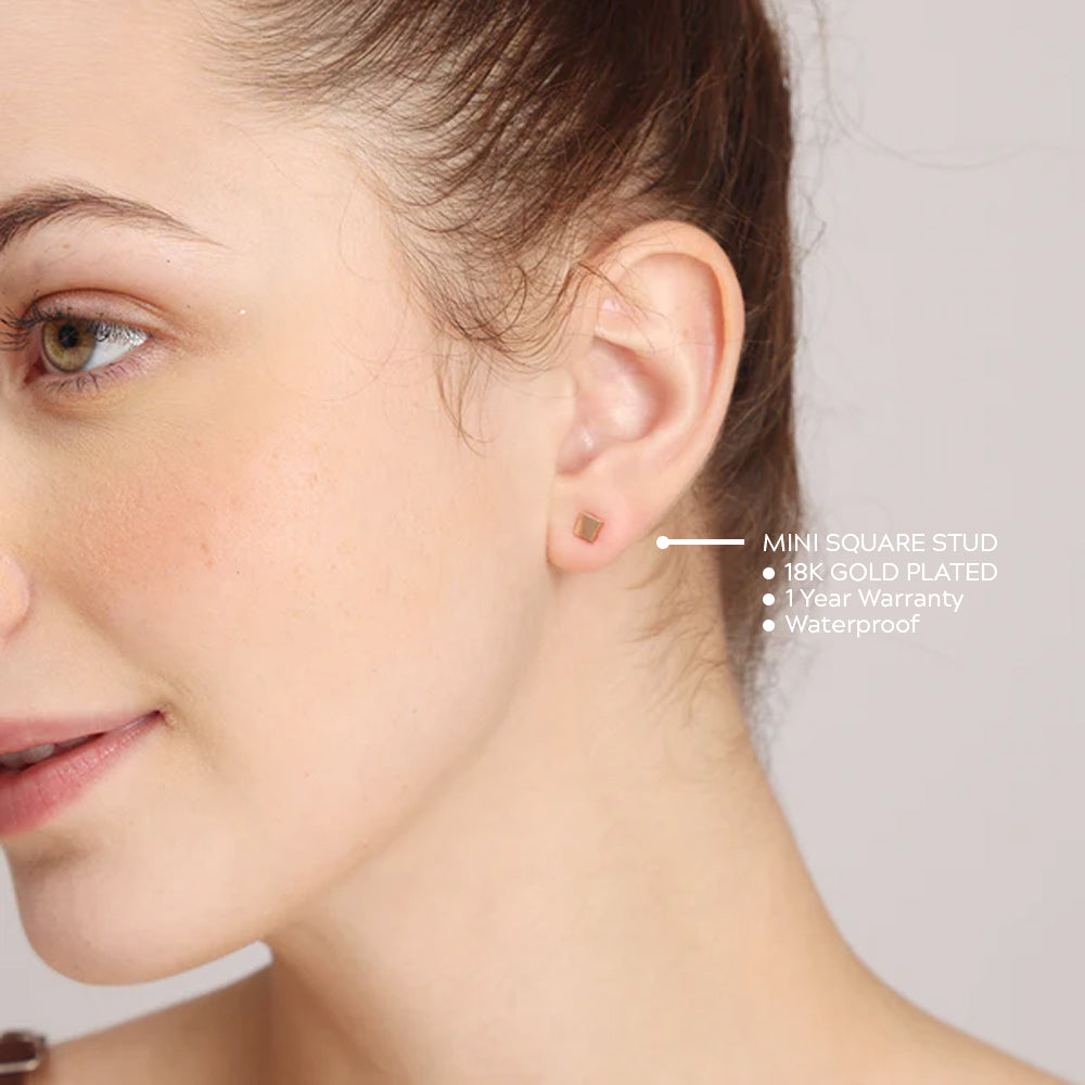 Mini Square Stud Earrings