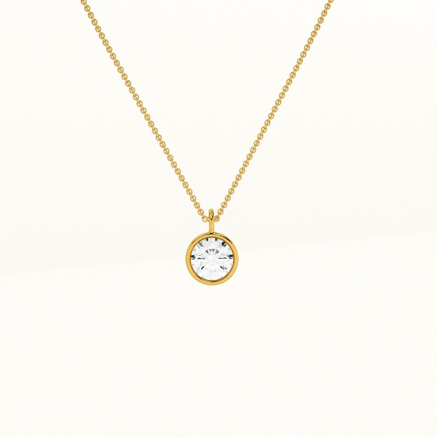 Solo Lab Grown Diamond ~ 14k Gold Pendant without Chain