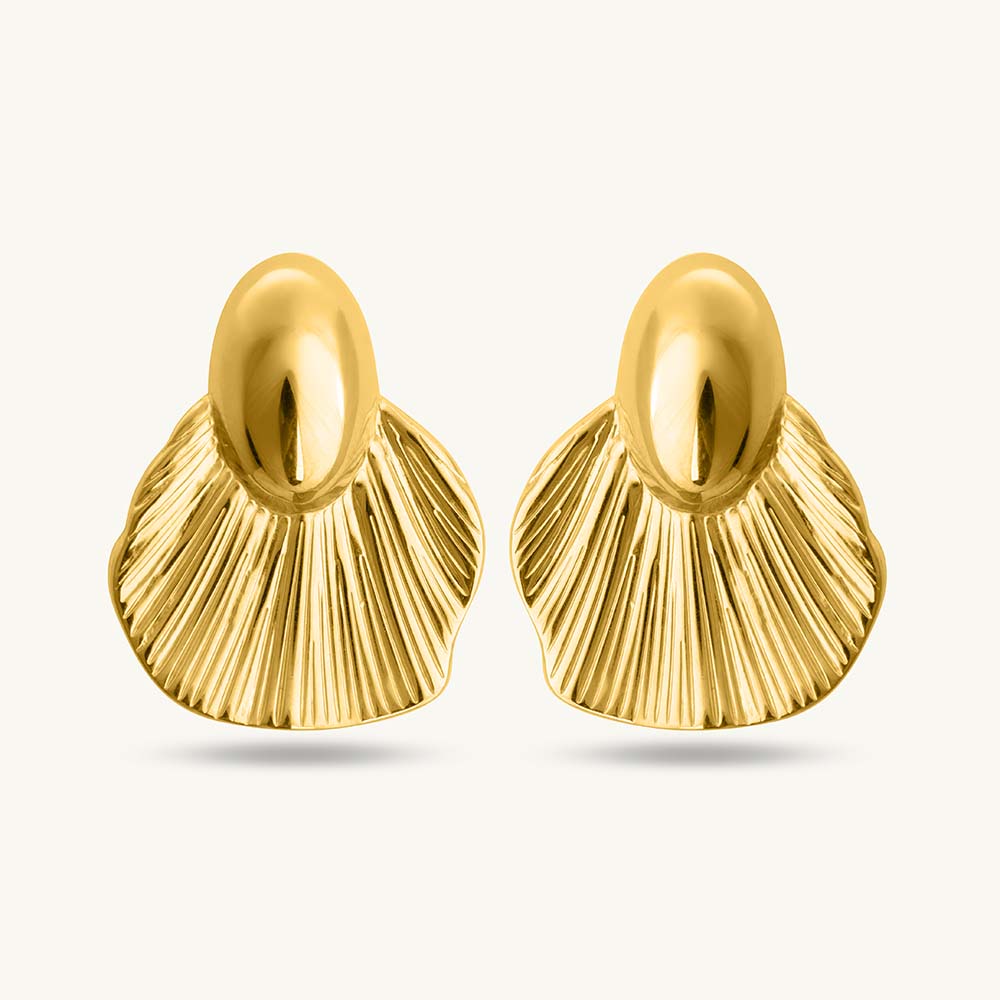 Goldfish Tail Shaped Stud Earrings