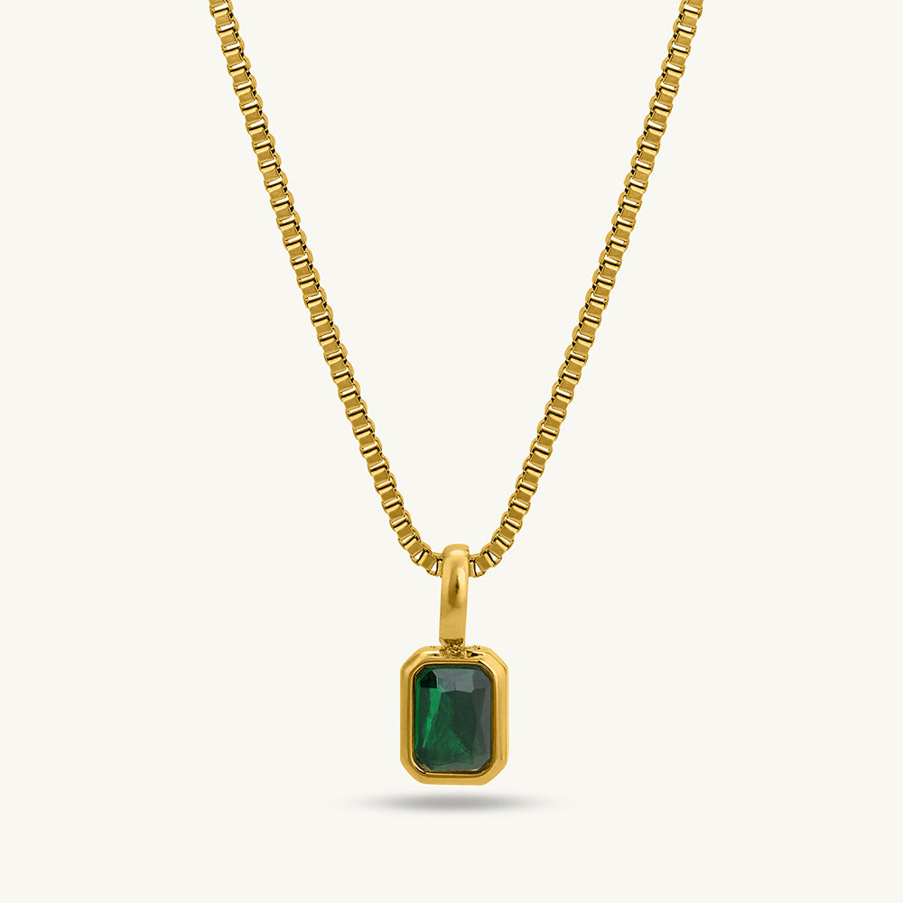 Graceful Deep Green Stone Pendant