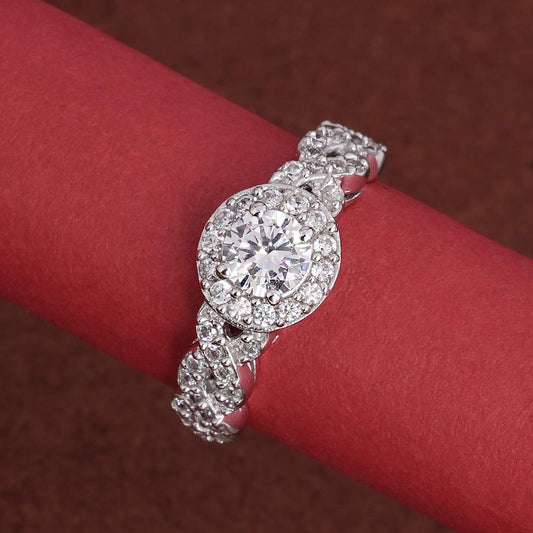 925 Silver Blush Halo Ring