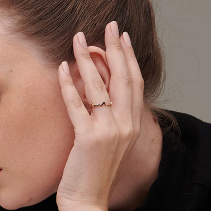 Zig Zag Ring- 18k Rose Gold Plated