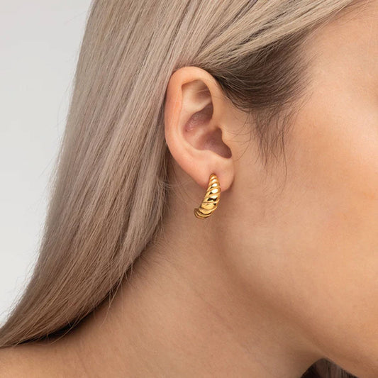 Croissant Style Hoop Earrings