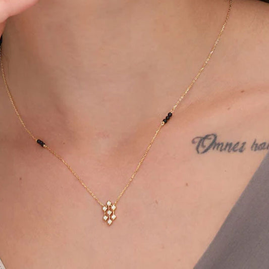 Padma Diamond Mangalsutra | BIS Hallmarked | 18k Gold Vermeil