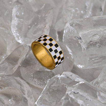 Tri-Colour Checkered Ring