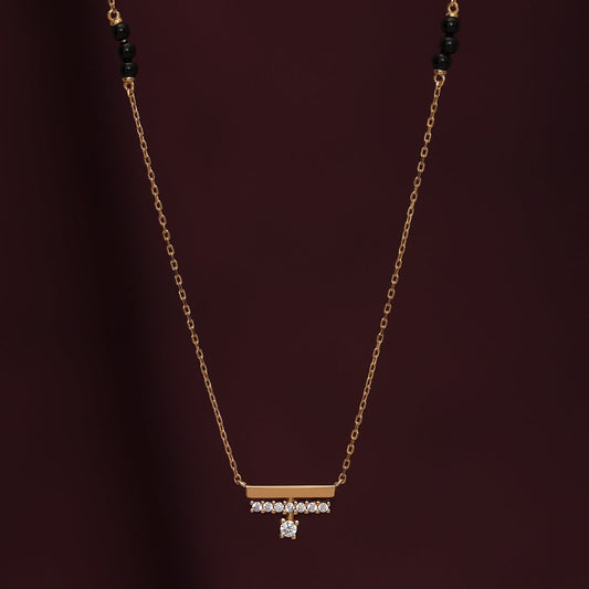 Dainty Diamond Bar Mangalsutra | 18k Gold Vermeil