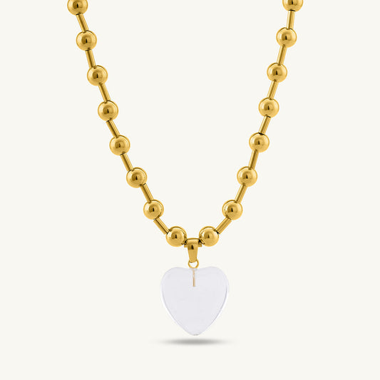 Golden Romance Heart Pendant Necklace
