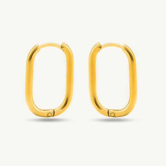 Plain Oval Hoop Earrings