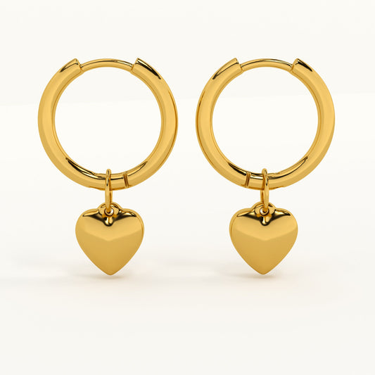 Small Heart Hoop Earrings