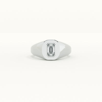 Stone Studded Romeo Signet - 925 Silver Ring