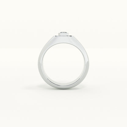 Stone Studded Romeo Signet - 925 Silver Ring