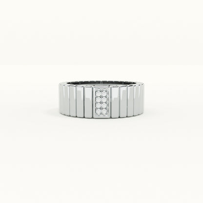 Endless Line Texture Men's- 925 Silver Ring