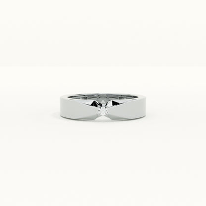 Single Stone Vow Men's 925 Silver Ring