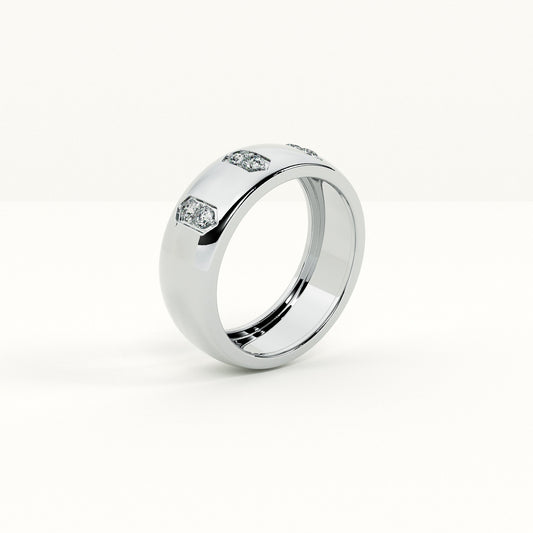 Love Column Men's Band- 925 Silver