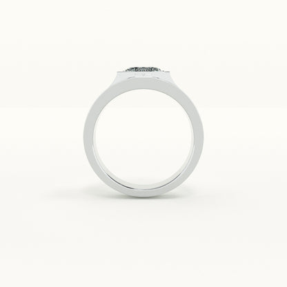 Single Stone Love Men's Band- 925 Silver