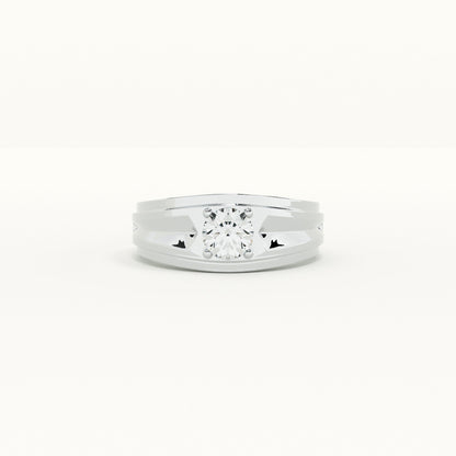 Timeless Single Stone Men's Ring- 925 Silver