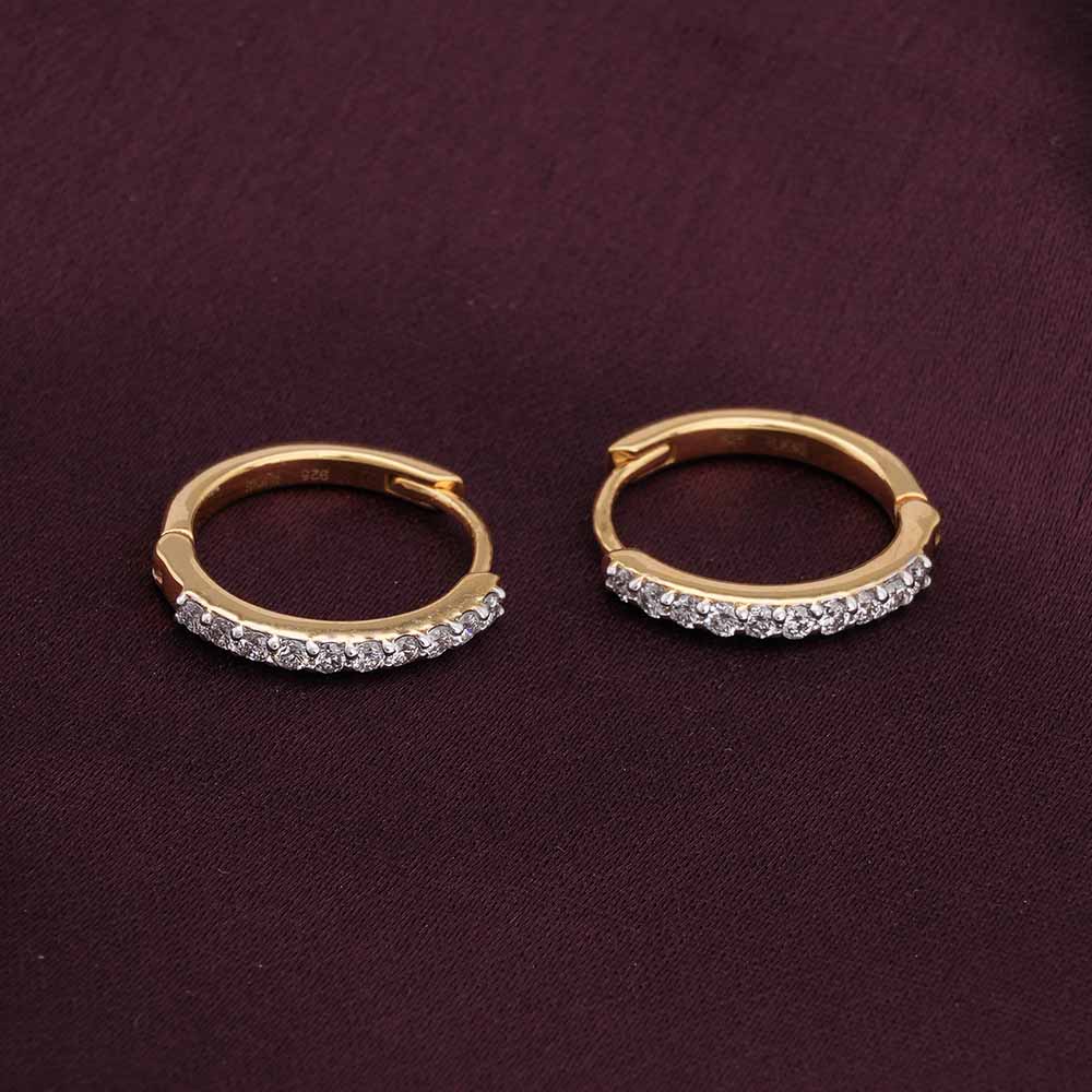 Gold Small  Lab Grown Diamond + Gold Vermeil Hoops