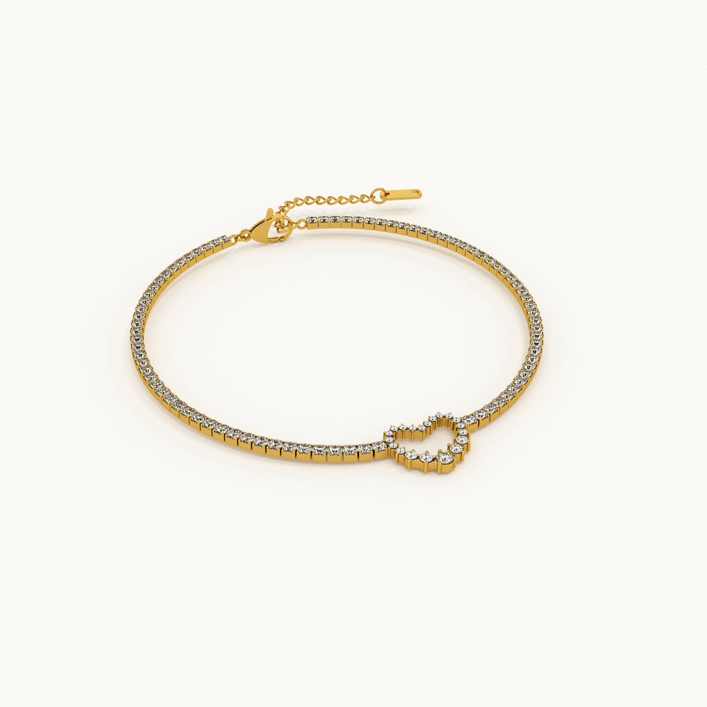 Heart Diamond Chain Bracelet