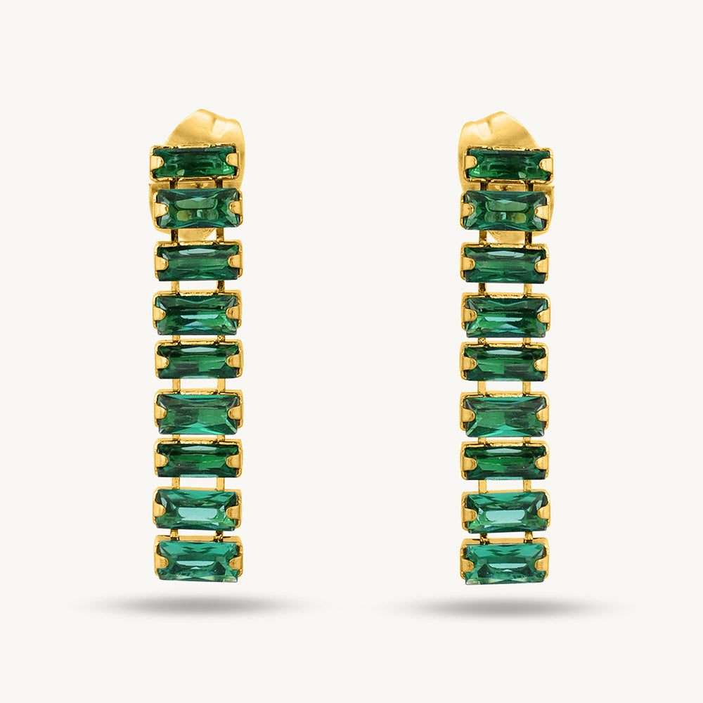 Green Emerald Drop Earring