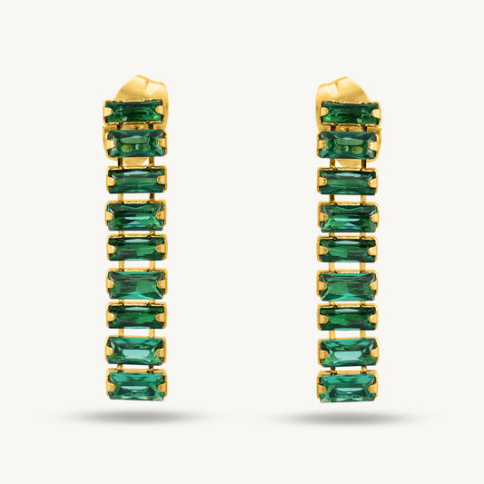 Green Emerald Drop Earring