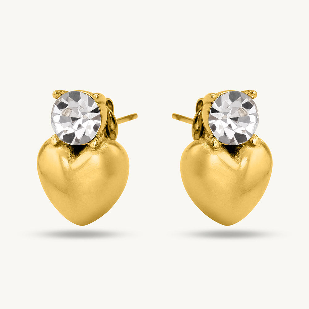 Heart Shape Single Stone Drop earrings