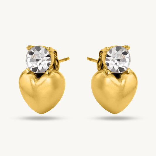 Heart Shape Single Stone Drop earrings