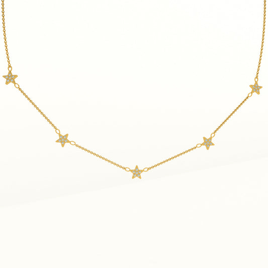 Gold Star Pendent Necklace