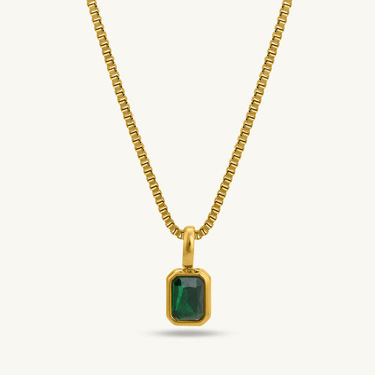 Graceful Deep Green Stone Pendant