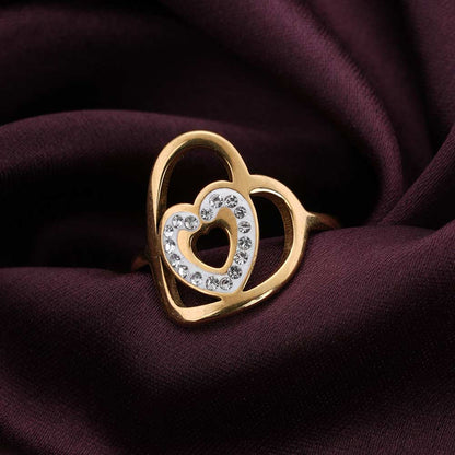 Gold Double Heart Ring