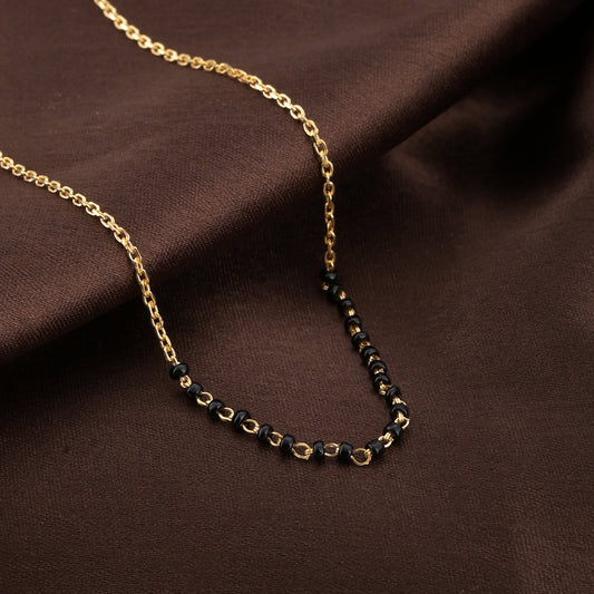 Simple Gold Black Beads Mangalsutra