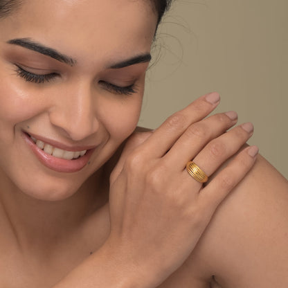 Textured Dome Curve Ring