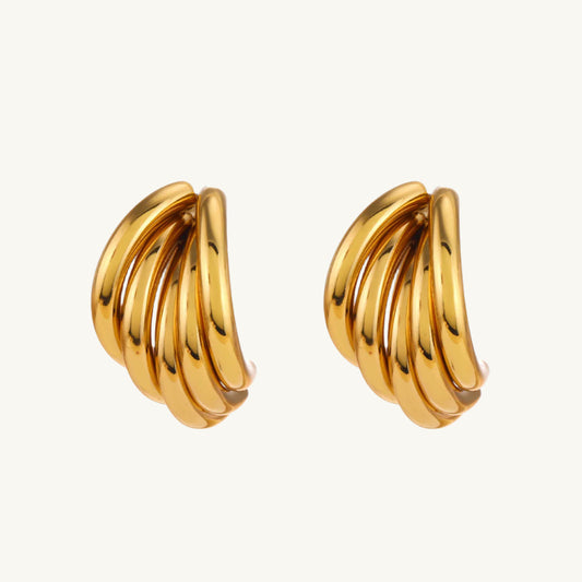 Minimalist C Shape Stud Earrings